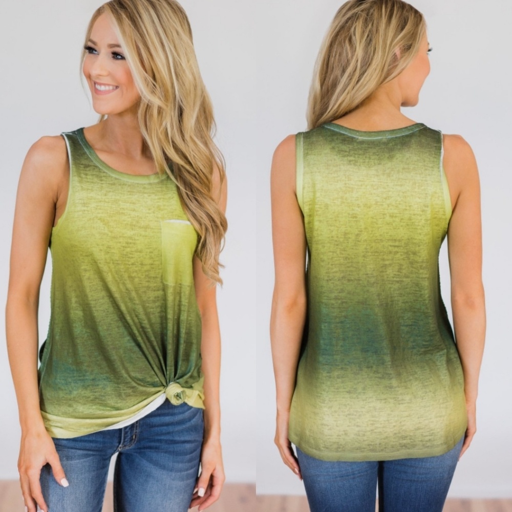Green ombre pocket tank - Picture 3 of 7